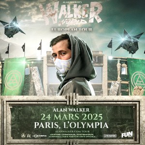 Alan Walker en concert à L'Olympia en mars 2025