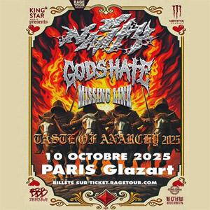 Concert Nasty + God's Hate + Missing Link à Paris - Glazart, le 10 octobre 2025