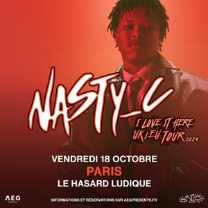 Nasty C en concert au Hasard Ludique en octobre 2024