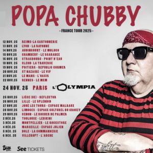 Popa Chubby en concert à L'Olympia en novembre 2025