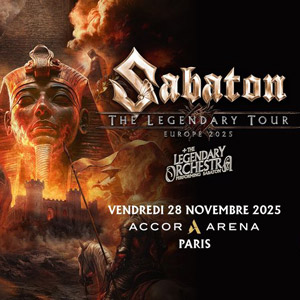 Sabaton en concert à l'Accor Arena en novembre 2025