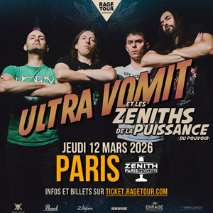 Ultra Vomit en concert à Zénith de Paris en mars 2026